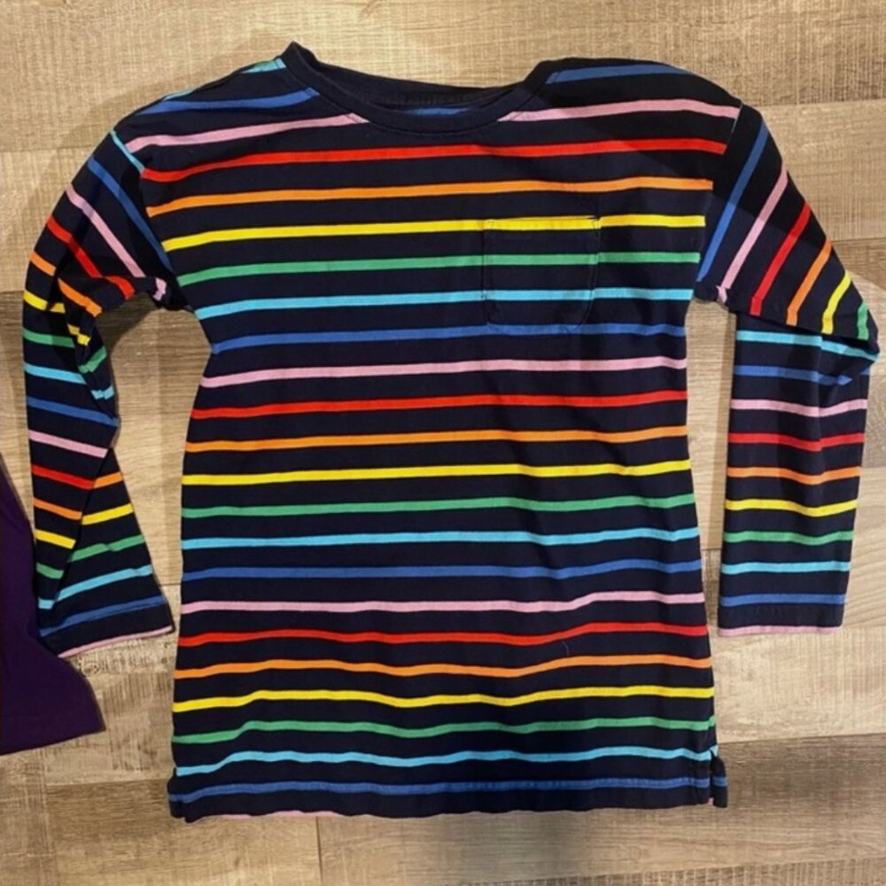 Primary 8-9Y Long Sleeve Shirt Bundle Purple Rainbow Stripe - Picture 4 of 12
